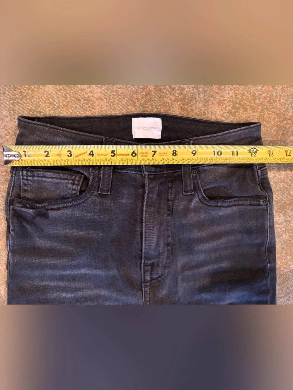 Jonathan Simkhai Standard Jeans Women’s 25 Black Distressed Raw Hem High Rise